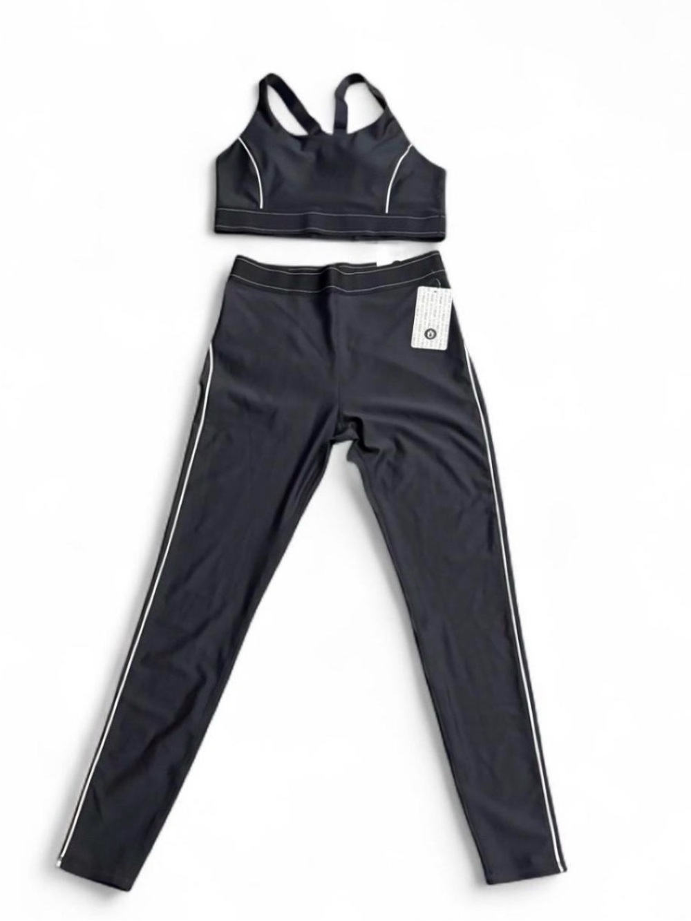 OTOS Black Reflective Activewear Set Sports Bra Leggings XL NWT